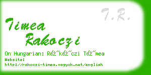 timea rakoczi business card